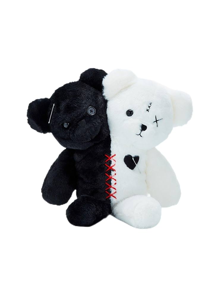 Amazon.com: Hot Topic Black & White Double-Headed Bear Plush